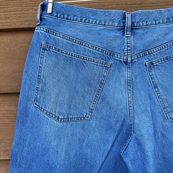 Madewell Womens Low-Slung Baggy Jeans Size 31 Blue Denim With Black Side Stripes - Picture 13 of 14